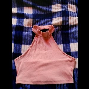 Solid halter crop top